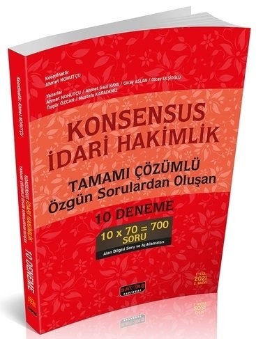 Savaş 2021 KONSENSUS İdari Hakimlik ​10 Deneme Çözümlü 2. Baskı Savaş Yayınları