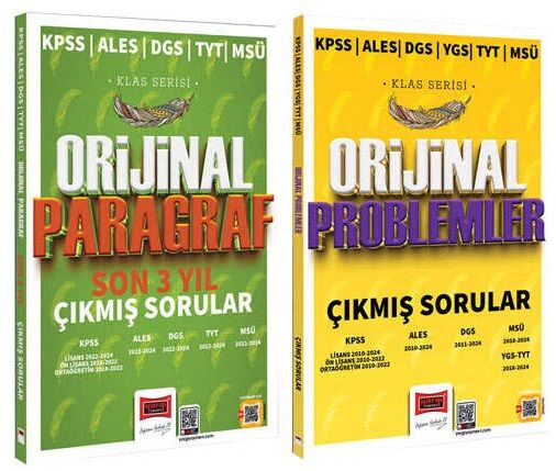 Yargı 2025 KPSS ALES DGS TYT MSÜ Paragraf + Problemler Orijinal Çıkmış Sorular Son 3 Yıl 2 li Set Yargı Yayınları