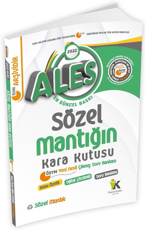 SÜPER FİYAT - İnformal 2022 ALES Sözel Mantığın Kara Kutusu Çıkmış Sorular Soru Bankası İnformal Yayınları