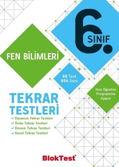 Blok Test 6. Sınıf Fen Bilimleri Tekrar Testleri Blok Test Yayınları