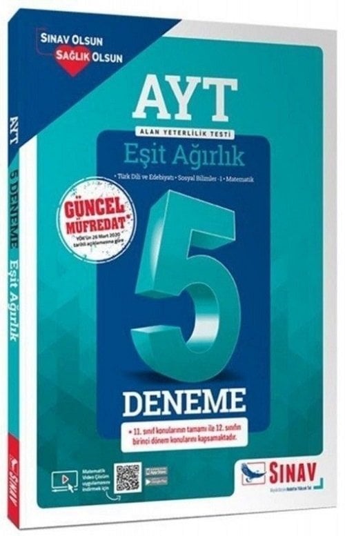 Sınav YKS AYT Eşit Ağırlık 5 Deneme Sınav Yayınları