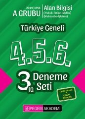 SÜPER FİYAT - Pegem 2019 KPSS A Grubu Türkiye Geneli 3 Deneme (4.5.6) Pegem Akademi Yayınları