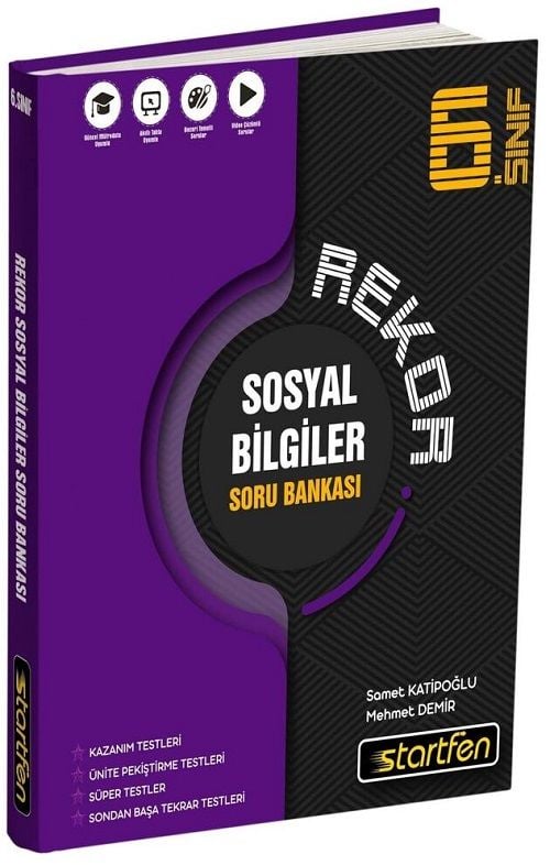 Startfen 6. Sınıf Sosyal Bilgiler Rekor Soru Bankası Startfen Yayınları