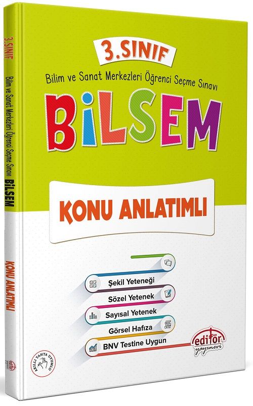 Editör 3. Sınıf BİLSEM Hazırlık Konu Anlatımlı Editör Yayınları