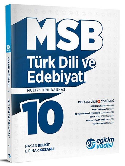 Eğitim Vadisi 10. Sınıf Türk Dili ve Edebiyatı MSB Modüler Soru Bankası Video Çözümlü Eğitim Vadisi Yayınları