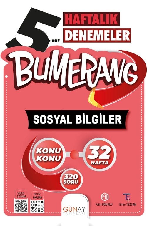 Günay 5. Sınıf Sosyal Bilgiler Bumerang Konu Konu Haftalık Denemeler Günay Yayınları