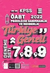 Pegem 2022 ÖABT Psikolojik Danışmanlık ve Rehber Öğretmenlik Türkiye Geneli 3 Deneme (7-8-9) Pegem Akademi Yayınları