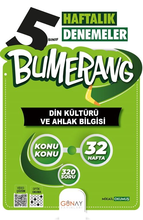 Günay 5. Sınıf Din Kültürü ve Ahlak Bilgisi Bumerang Konu Konu Haftalık Denemeler Günay Yayınları