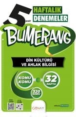 Günay 5. Sınıf Din Kültürü ve Ahlak Bilgisi Bumerang Konu Konu Haftalık Denemeler Günay Yayınları