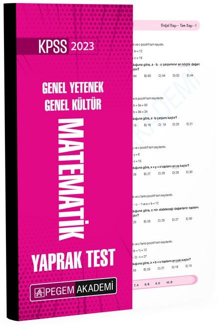 SÜPER FİYAT - Pegem 2023 KPSS Matematik Yaprak Test Pegem Akademi Yayınları