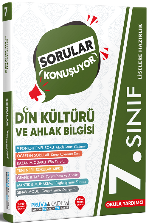 Pruva Akademi 7. Sınıf Din Kültürü ve Ahlak Bilgisi Sorular Konuşuyor Soru Bankası Pruva Akademi