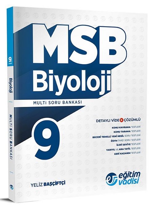 Eğitim Vadisi 9. Sınıf Biyoloji MSB Modüler Soru Bankası Video Çözümlü Eğitim Vadisi Yayınları