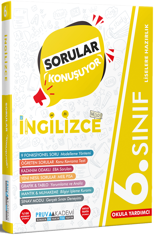 Pruva Akademi 6. Sınıf İngilizce Sorular Konuşuyor Soru Bankası Pruva Akademi