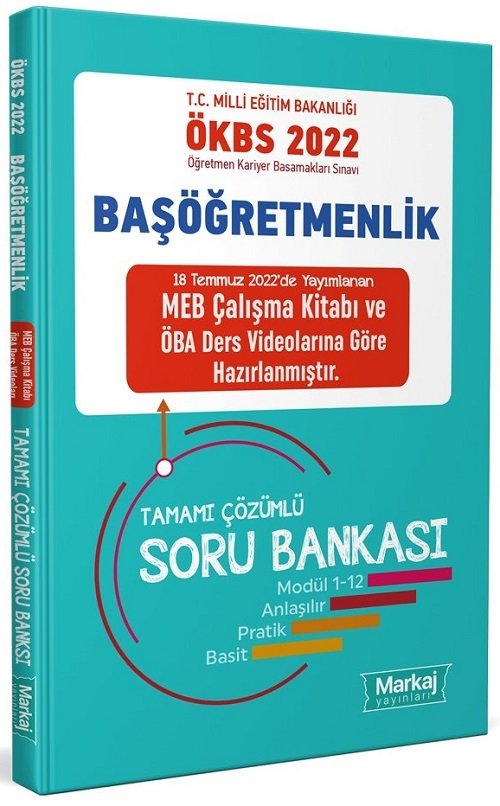 Markaj 2022 MEB ÖKBS Başöğretmenlik Soru Bankası Çözümlü Markaj Yayınları