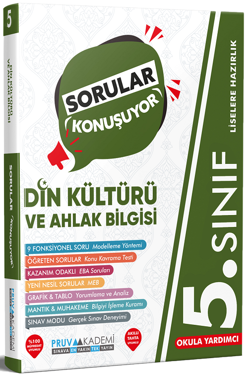 Pruva Akademi 5. Sınıf Din Kültürü ve Ahlak Bilgisi Sorular Konuşuyor Soru Bankası Pruva Akademi