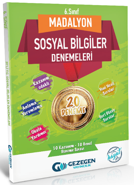 Gezegen 6. Sınıf Sosyal Bilgiler Madalyon 20 Deneme Gezegen Yayınları