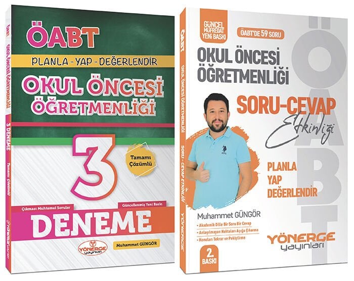 Yönerge ÖABT Okul Öncesi Soru Cevap + 3 Deneme 2 li Set - Muhammet Güngör Yönerge Yayınları