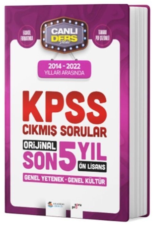 Akademi Denizi 2024 KPSS Ön Lisans Son 5 Yıl Orijinal Çıkmış Sorular Çözümlü Akademi Denizi