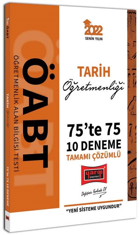 Yargı 2022 ÖABT Tarih Öğretmenliği 75 te 75 10 Deneme Çözümlü Yargı Yayınları