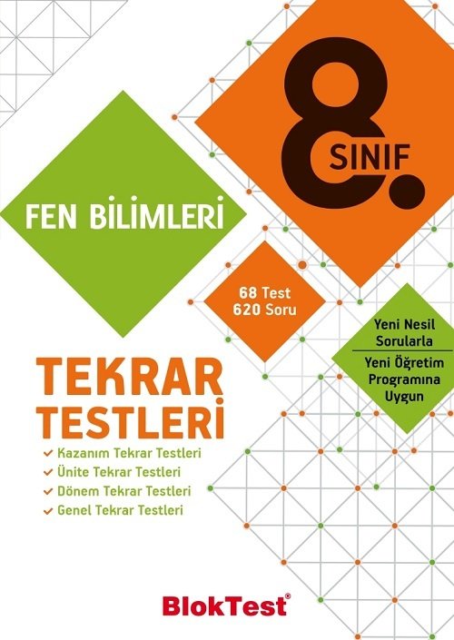 Blok Test 8. Sınıf Fen Bilimleri Tekrar Testleri Blok Test Yayınları