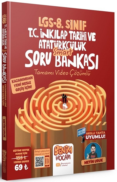 Benim Hocam 8. Sınıf LGS TC İnkılap Tarihi ve Atatürkçülük Smart Soru Bankası Video Çözümlü Benim Hocam Yayınları