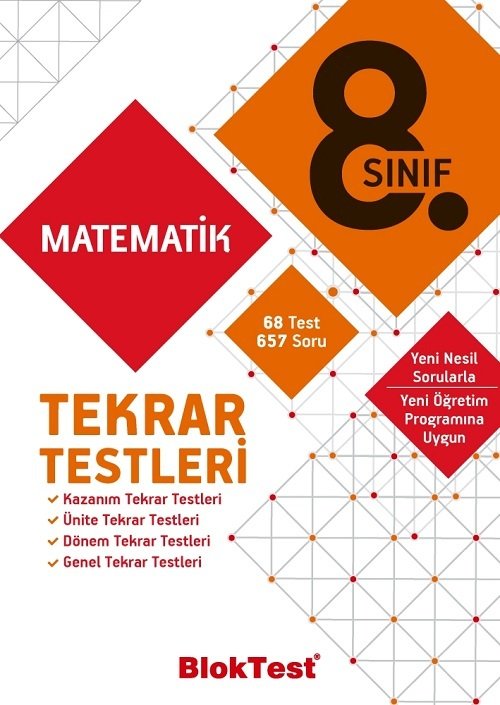 Blok Test 8. Sınıf Matematik Tekrar Testleri Blok Test Yayınları