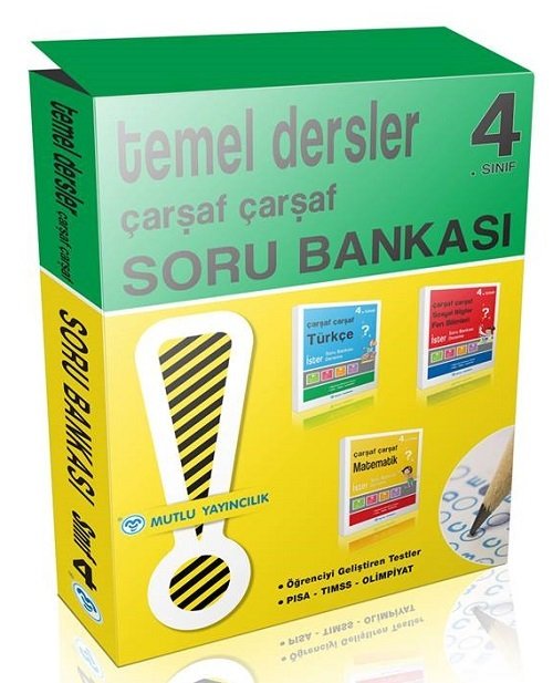 Mutlu 4. Sınıf Temel Dersler Çarşaf Çarşaf Soru Bankası 3 Kitap Set Mutlu Yayınları