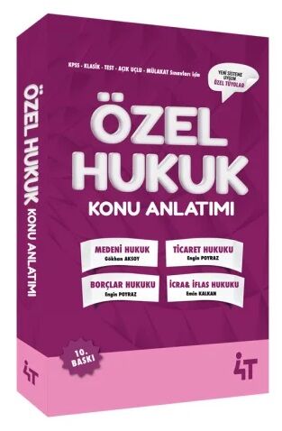 4T Yayınları KPSS A Grubu Özel Hukuk Konu Anlatımı 10. Baskı 4T Yayınları