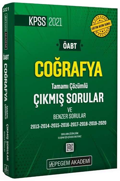 Pegem 2021 ÖABT Coğrafya Çıkmış Sorular Çözümlü Pegem Akademi Yayınları