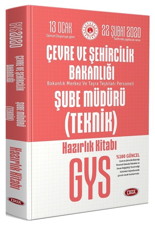 SÜPER FİYAT - Data 2020 GYS Çevre Şehircilik Bakanlığı Şube Müdürü (Teknik) Konu Anlatımlı Hazırlık Kitabı Görevde Yükselme Data Yayınları