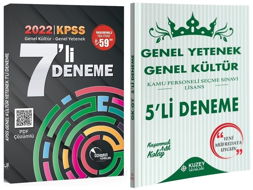 SÜPER FİYAT - Doktrin + Kuzey Akademi 2022 KPSS Genel Yetenek Genel Kültür 7+5 Deneme 2 li Set Doktrin + Kuzey Akademi Yayınları