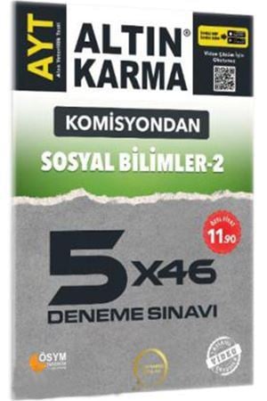 Altın Karma YKS AYT Komisyondan Sosyal Bilimler 2 5x46 Deneme Video Çözümlü Altın Karma Yayınları