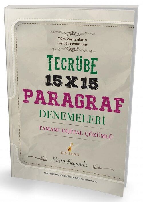 Pelikan KPSS DGS ALES YKS Paragraf Tecrübe 15x15 Deneme Çözümlü - Rüştü Bayındır Pelikan Yayınları