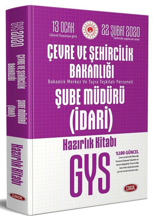 SÜPER FİYAT - Data 2020 GYS Çevre Şehircilik Bakanlığı Şube Müdürü (İdari) Konu Anlatımlı Hazırlık Kitabı Görevde Yükselme Data Yayınları