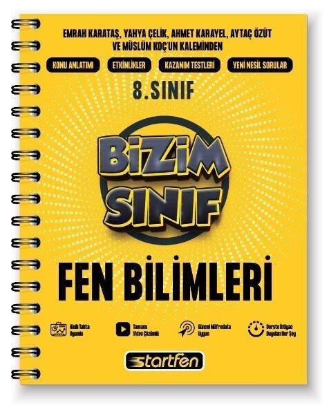 Startfen 8. Sınıf Fen Bilimleri Bizim Sınıf Defter Startfen Yayınları