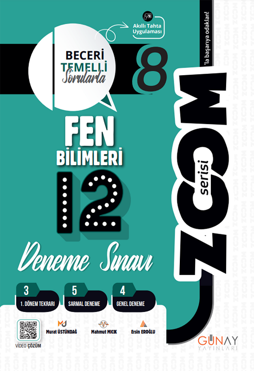 Günay 8. Sınıf LGS Fen Bilimleri Zoom 12 Deneme Günay Yayınları