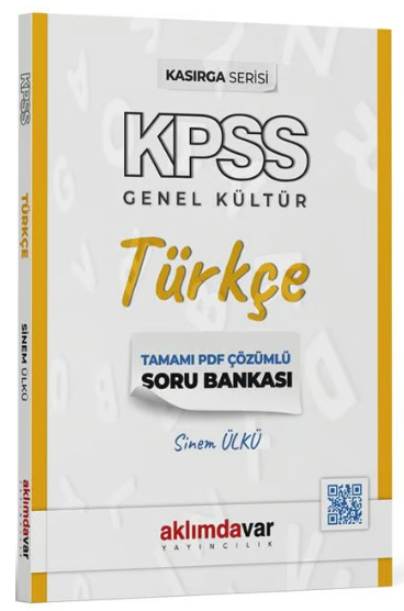 SÜPER FİYAT - Aklımdavar KPSS Türkçe Kasırga Soru Bankası PDF Çözümlü - Sinem Ülkü Aklımdavar Yayıncılık