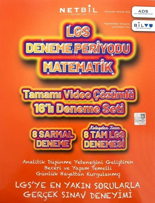 Netbil 8. Sınıf LGS Matematik Deneme Periyodu 16 lı Deneme Seti Netbil Yayıncılık