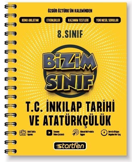 Startfen 8. Sınıf TC İnkılap Tarihi ve Atatürkçülük Bizim Sınıf Defter Startfen Yayınları