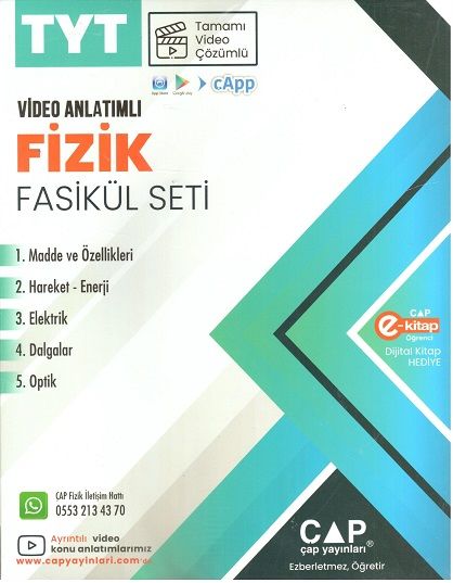 Çap Yayınları YKS TYT Fizik Seti Video Çözümlü Çap Yayınları