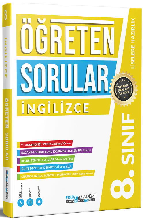 Pruva Akademi 8. Sınıf İngilizce Öğreten Soru Bankası Pruva Akademi