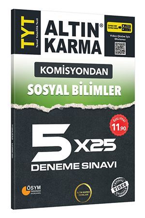 Altın Karma YKS TYT Komisyondan Sosyal Bilimler 5x25 Deneme Video Çözümlü Altın Karma Yayınları