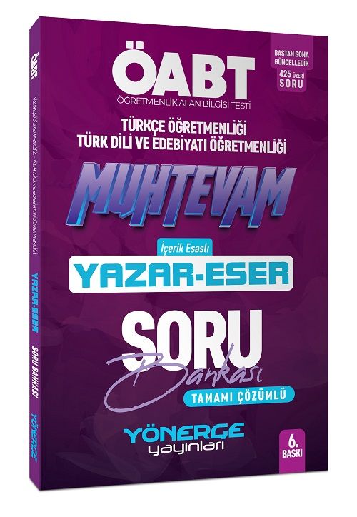 Yönerge ÖABT Türk Dili Edebiyatı-Türkçe Muhtevam Yazar Eser Soru Bankası Çözümlü Yönerge Yayınları