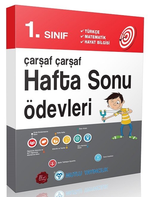 Mutlu 1. Sınıf Çarşaf Çarşaf Hafta Sonu Ödevleri Mutlu Yayınları