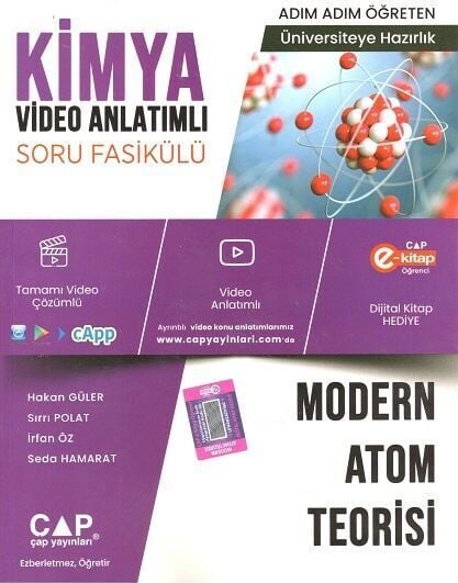 Çap Yayınları YKS TYT AYT Kimya Modern Atom Teorisi Konu Anlatımlı Soru Bankası Video Çözümlü Çap Yayınları