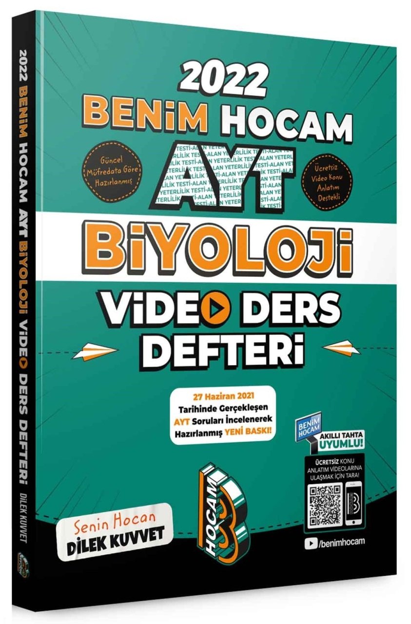 SÜPER FİYAT - Benim Hocam 2022 YKS AYT Biyoloji Video Ders Defteri - Dilek Kuvvet Benim Hocam Yayınları