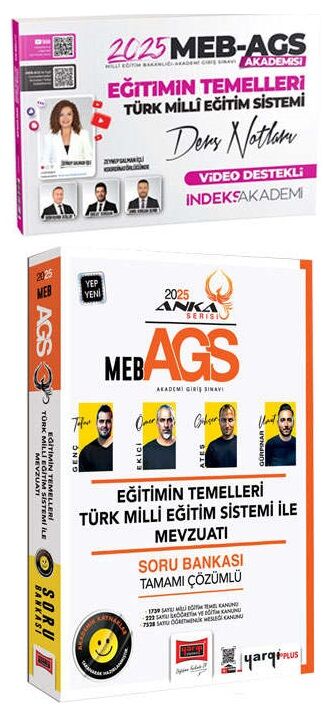 Yargı + İndeks 2025 MEB-AGS Eğitimin Temelleri ve Türk Milli Eğitim Sistemi ile Mevzuatı Ders Notları + Soru Bankası 2 li Set Yargı + İndeks Akademi Yayınları