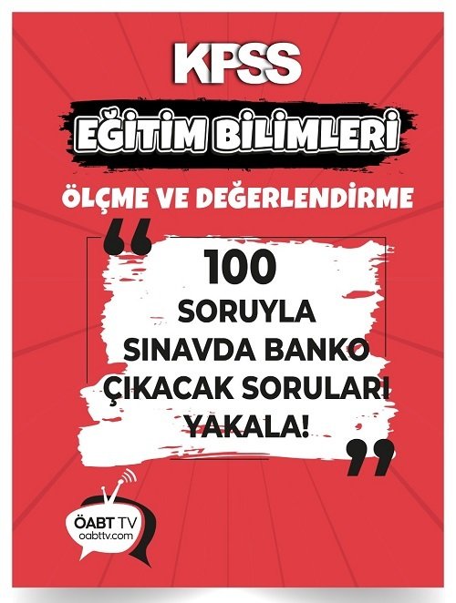 ÖABT TV KPSS Eğitim Bilimleri Ölçme Değerlendirme Banko 100 Soru ÖABT TV Yayınları