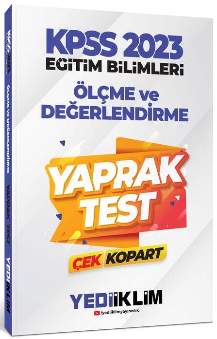 Yediiklim 2023 KPSS Eğitim Bilimleri Ölçme ve Değerlendirme Yaprak Test Çek Kopart Yediiklim Yayınları