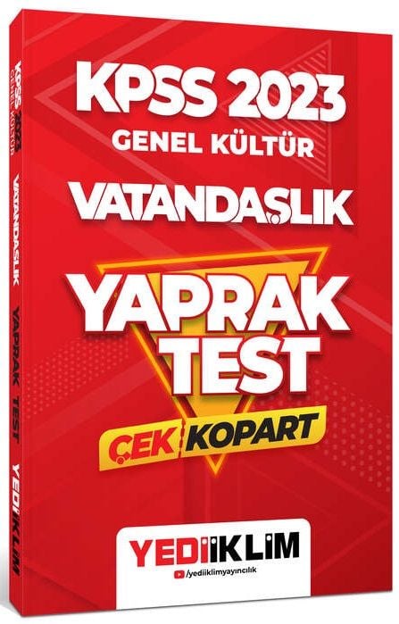 Yediiklim 2023 KPSS Vatandaşlık Yaprak Test Çek Kopart Yediiklim Yayınları